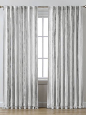 Striped Light Filtering Curtain Panel Gray - Threshold™