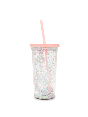 Deluxe Sip Sip Tumbler With Straw - Glitter Bomb