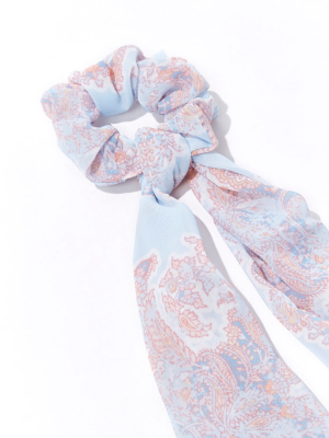 Ornate Print Bow Scrunchie