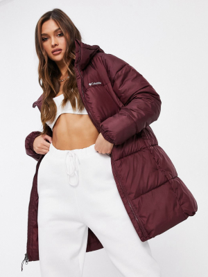 Columbia Puffect Mid Jacket In Burgundy