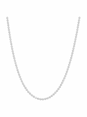 Tiara Sterling Silver Diamond-cut Ball Chain Necklace