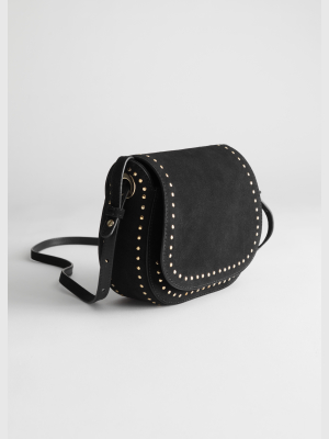 Studded Suede Shoulder Bag