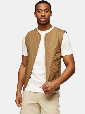 Selected Homme Dark Stone Quilted Vest