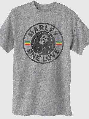 Men's Bob Marley Short Sleeve Graphic T-shirt Heather Gray
