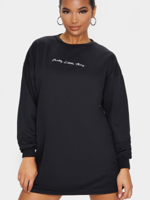 Prettylittlething Black Embroidered Sweat...