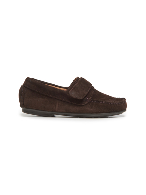 Suede Driving Loafers In Brown