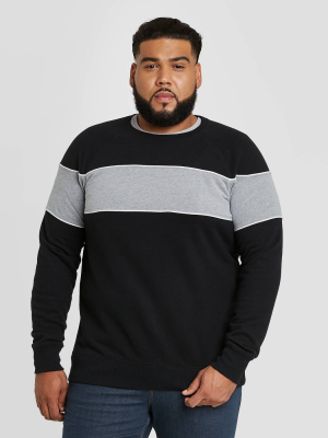 Men's Big & Tall Regular Fit Fleece Crew Sweatshirt - Goodfellow & Co™ Black