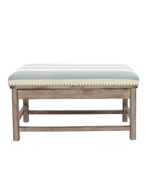 Farley Upholstered Weathered Ottoman - Décor Therapy