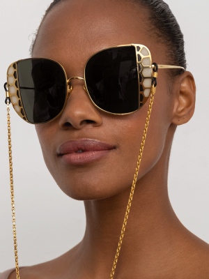 Amelia Oversized Sunglasses In Yellow Gold
