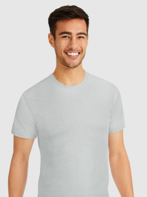 Hanes Premium Men's Slim Fit Crew Neck T-shirt Undershirt With Wicking Freshiq