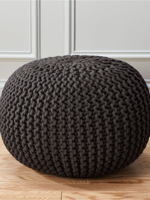 Knitted Graphite Pouf