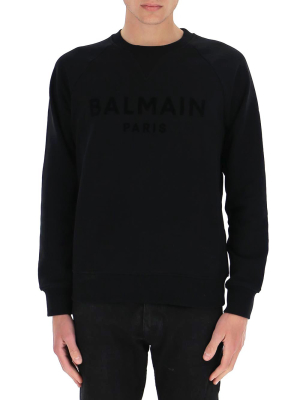 Balmain Flocked Logo Sweatshirt