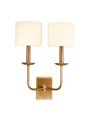 Kings Point 2 Light Wall Sconce Aged Brass