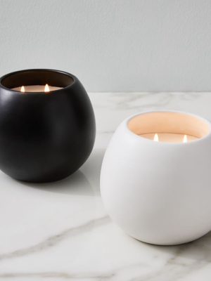 Pure Ceramic Two-wick Candles - Egyptian Cotton (jasmine, Musk & Rose)