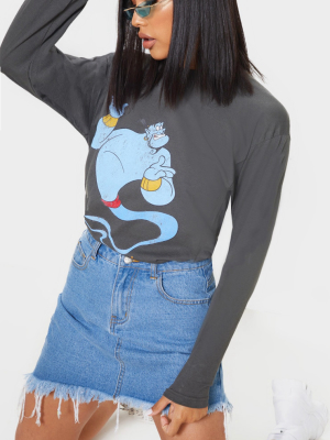 Charcoal Grey Disney Genie Print Oversized Long...