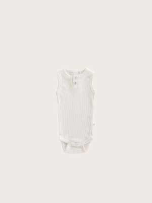 Organic Essential Singlet Bodysuit - Milk