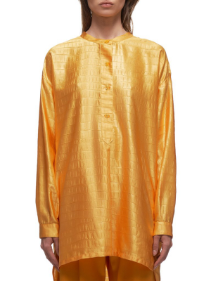 Satin Azra Embossed Tunic Shirt (16ia3108-apricot)