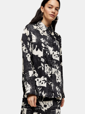 **printed Open Sleeve Shirt By Topshop Boutique