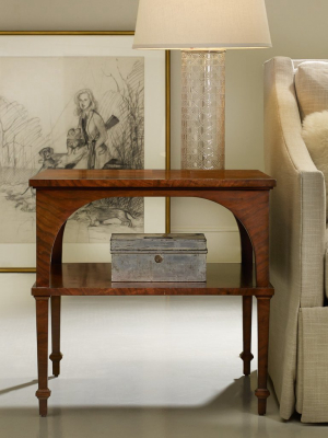 Classical End Table With Shelf-walnut