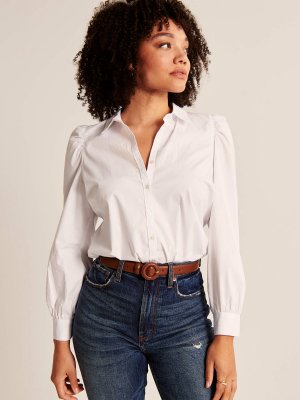 Long-sleeve Poplin Bodysuit