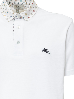 Etro Printed Collar Polo Shirt