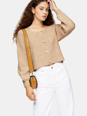 Oat Square Neck Knitted Cardigan