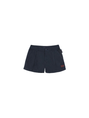 Tiny Cottons Block Party Pleat Shorts - Navy