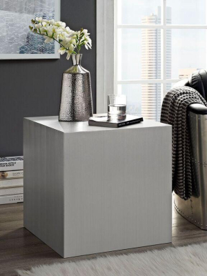 Block Stainless Steel Side Table