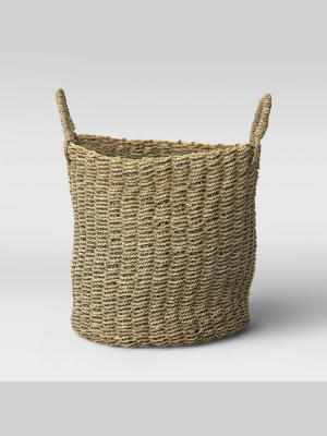 Round Mendong Basket With Handle 20" X 15.7" Natural - Threshold™