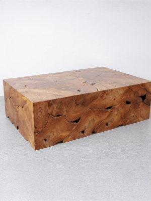 Teak Wood Organic Coffee Table - Rectangle