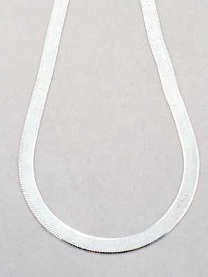 Xl Sterling Silver Herringbone Necklace