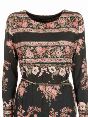 Etro Floral Print Long Sleeve Dress