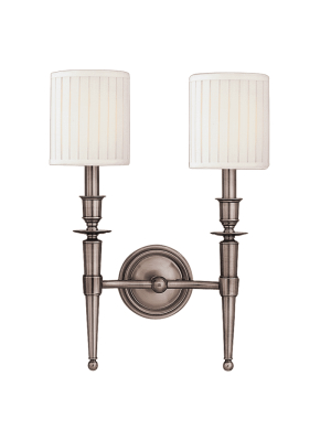 Abington 2 Light Wall Sconce Aged Brass