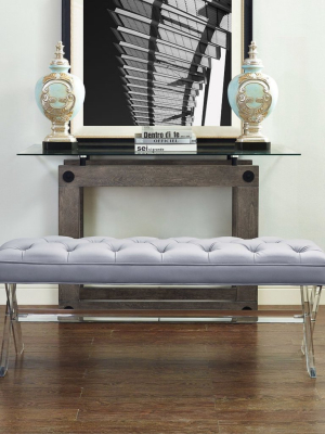 Candelabra Home Claira Lucite Bench - Grey