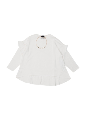 Twinset Kids Necklace Detail Ruffled Sweatshirt