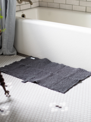 Dark Grey Big Waffle Bath Mat