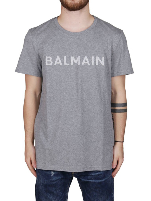 Balmain Logo Embroidered Crewneck T-shirt