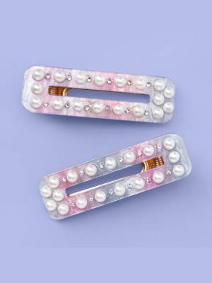 Girls' 2pk Pearl Snap Clips - More Than Magic™