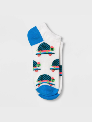 Women's Skateboarding Turtle Low Cut Socks - Xhilaration™ White 4-10