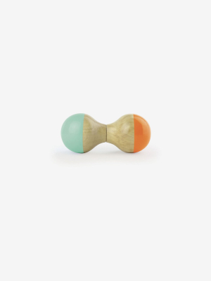 Wooden Double Maracas - Mint + Orange