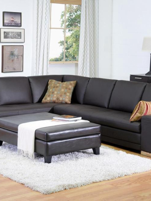 Cerise Dark Brown Leather Sectional Sofa