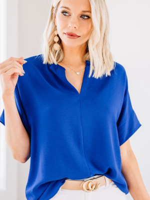 The Slouchy Royal Blue Relaxed Top