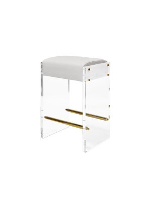 Indy Counter Stool White And Brass