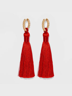 Sugarfix By Baublebar Hoop Stud Tassel Earrings