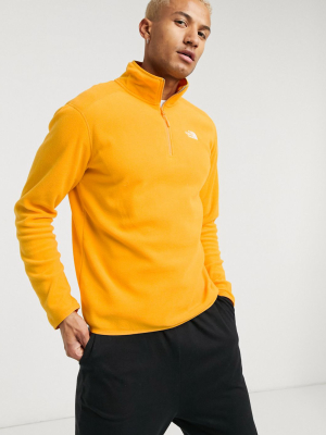 The North Face 100 Glacier 1/4 Zip Fleece In Yellow