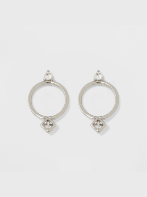 Cubic Zirconia Small Circle Earrings - A New Day™ Silver