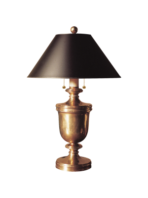 Classical Urn Form Medium Table Lamp In Various Colors With Black Shade