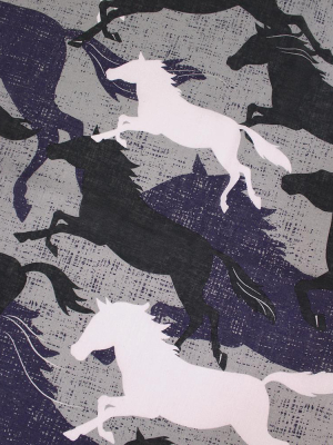 Japanese Handkerchief, Purple Horses