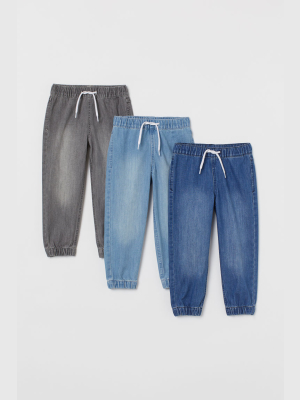 3-pack Denim Joggers