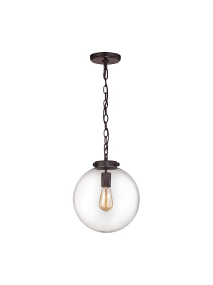 Gramercy 1-light 13 X 11 X 11 Mini Pendant In Oil Rubbed Bronze With Clear Glass